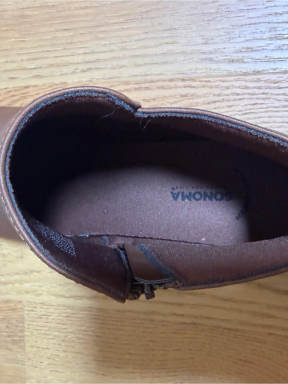 Sonoma Tan Brown Ankle Booties with Side Zip - Picture 4 of 6